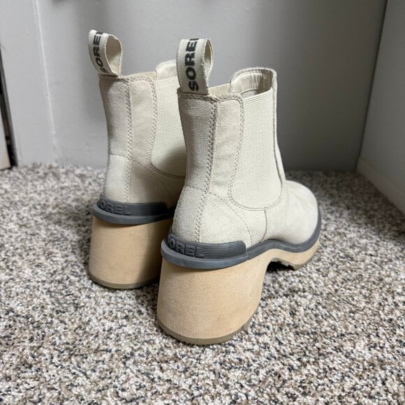 Sorel Hi-Line Heel Chelsea Boot Chalk, Ceramic Women 8.5 - Picture 4 of 12
